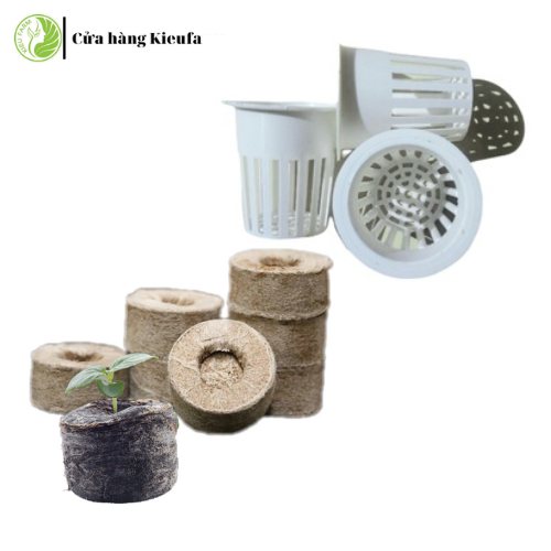 Combo 50 rọ thủy canh và 50 viên nén xơ dừa ươm hạt, chiết ngó tiện dụng