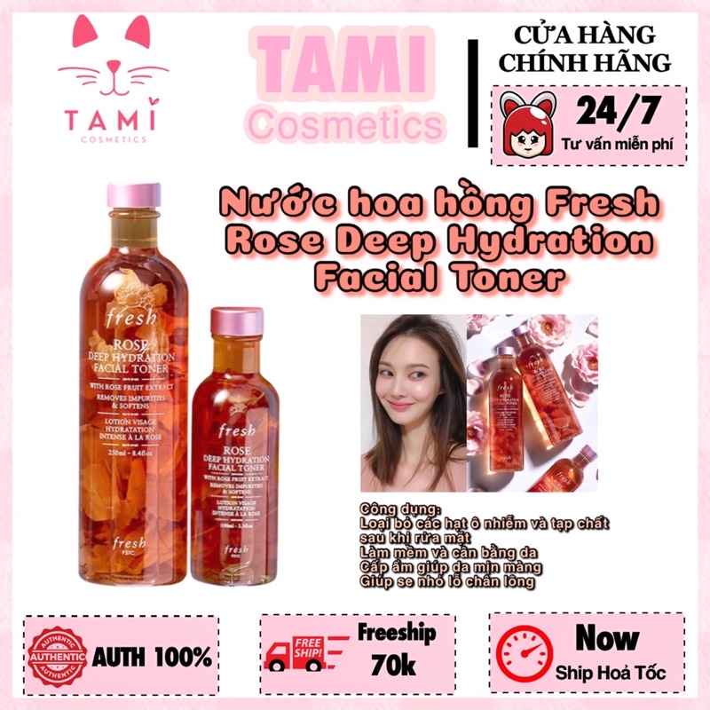 Nước hoa hồng Fresh Rose Deep Hydration Facial Toner