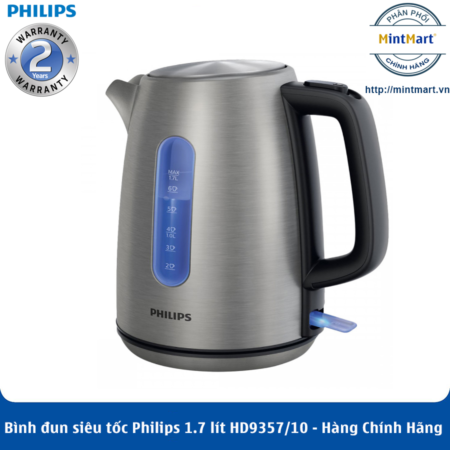 Bình đun siêu tốc philips hd9357 - hàng chính hãng - bảo hành 2 năm trên toàn quốc
