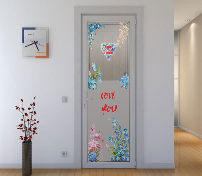 Decal mờ cao cấp dán kính cửa phòng-cửa sổ loveyou