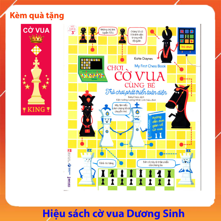 Sách cờ vua - chơi cờ vua cùng bé - trò chơi phát triển toàn diện, quyển 1 - hiệu sách cờ vua dương sinh, tặng kèm 1 đánh dấu trang cờ vua