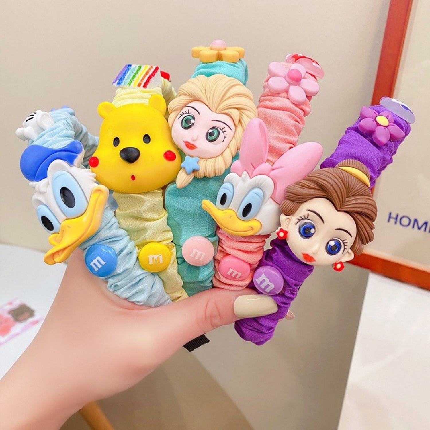 Bờm tóc nhân vật hoạt hình Disney chính hãng cho bé, bờm kẹp tóc cho bé gái