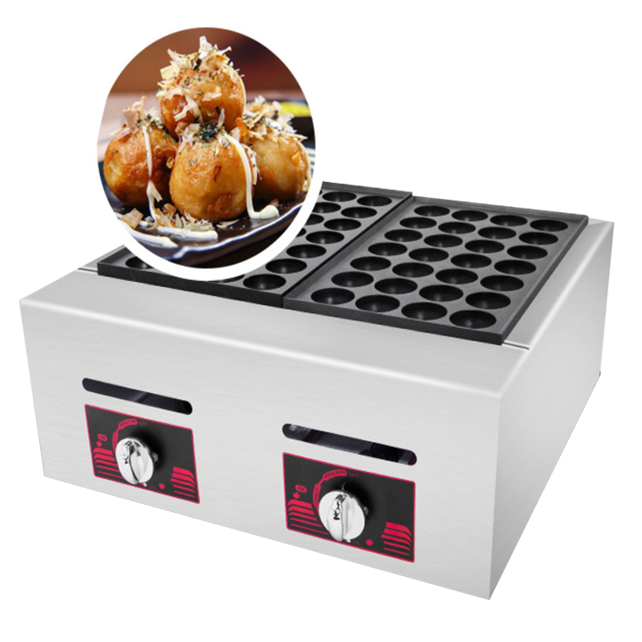 Máy làm bánh bạch tuộc, bánh takoyaki dùng Gas khuôn đôi 56 viên