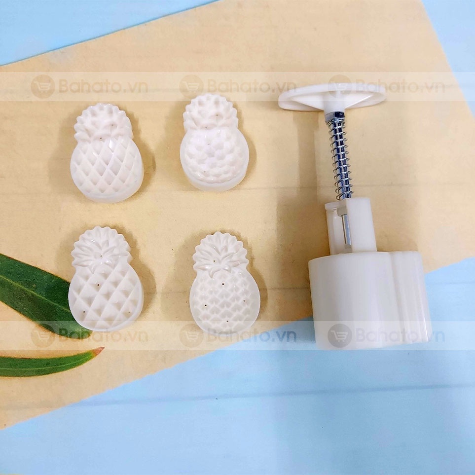 Khuôn bánh trung thu lò xo 4 mặt trái dứa 75g