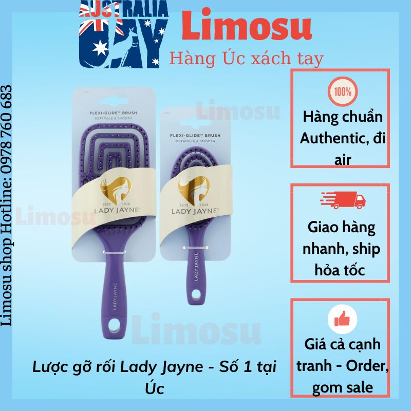 Lược gỡ rối detangling brush lady jayne bản dude wet brush