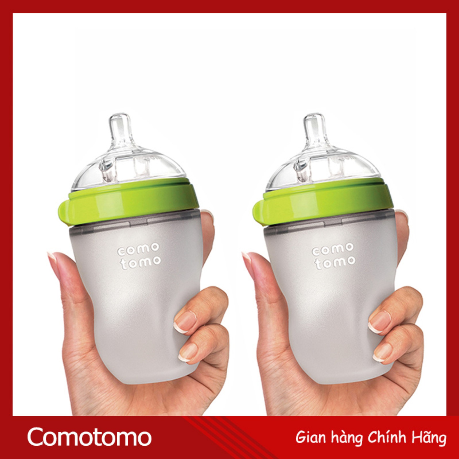 Fullbox Hộp 2 Bình Sữa Comotomo 250ml Xanh (Hãng phân phối chính thức)