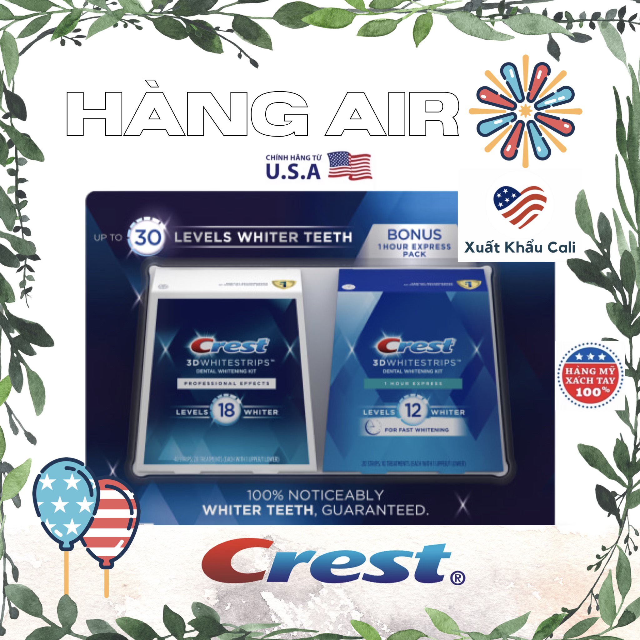 Crest 3D Whitestrips Professional Effects Teeth Whitening Kit - Làm trắng răng Hàng Mỹ 🇺🇸
