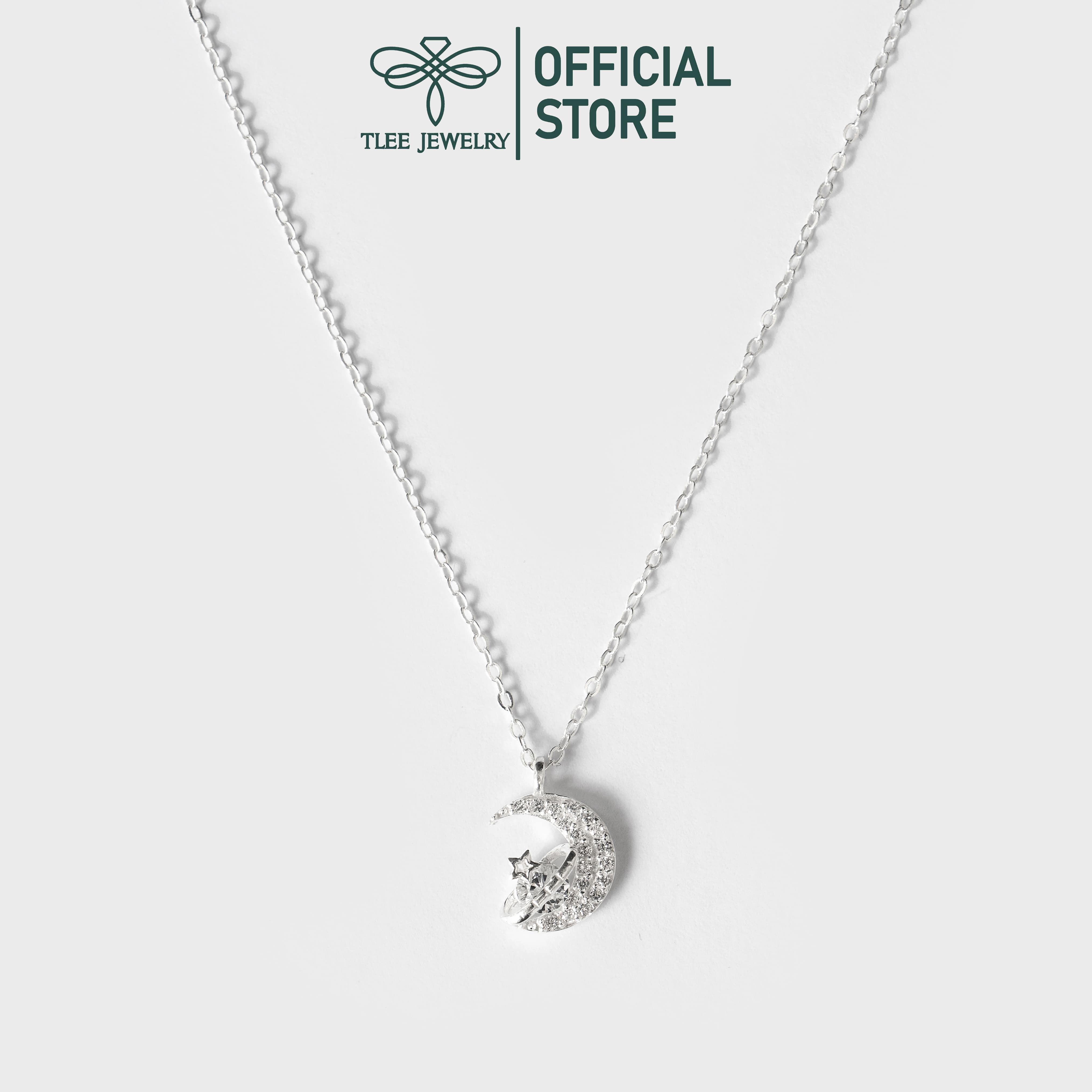 Dây chuyền bạc nữ TLEE mặt trang đính đá cao cấp TleeJewelry D0138