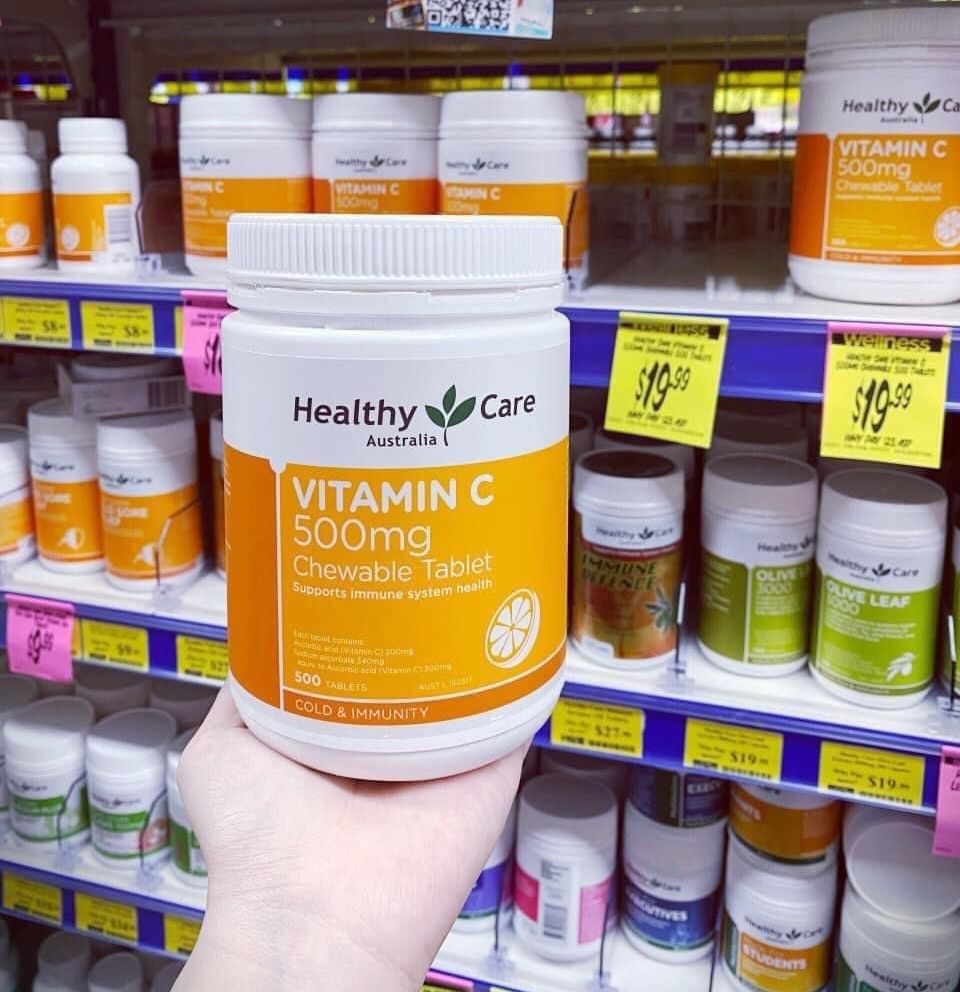 Vitamin C Healthy Care 500mg Úc hộp 500 viên
