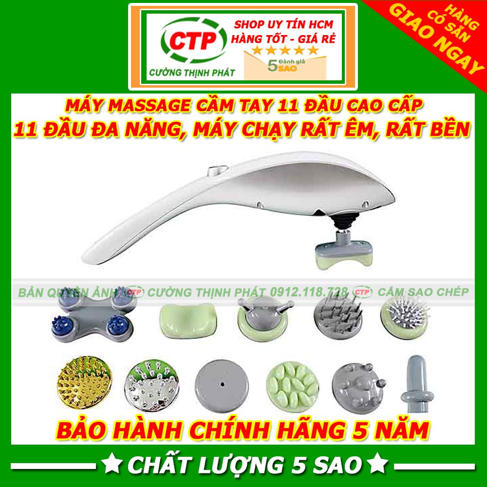 Máy massage cầm tay máy mát xa cầm tay 11 đầu hồng ngoại Luxurios loại tốt siêu bền