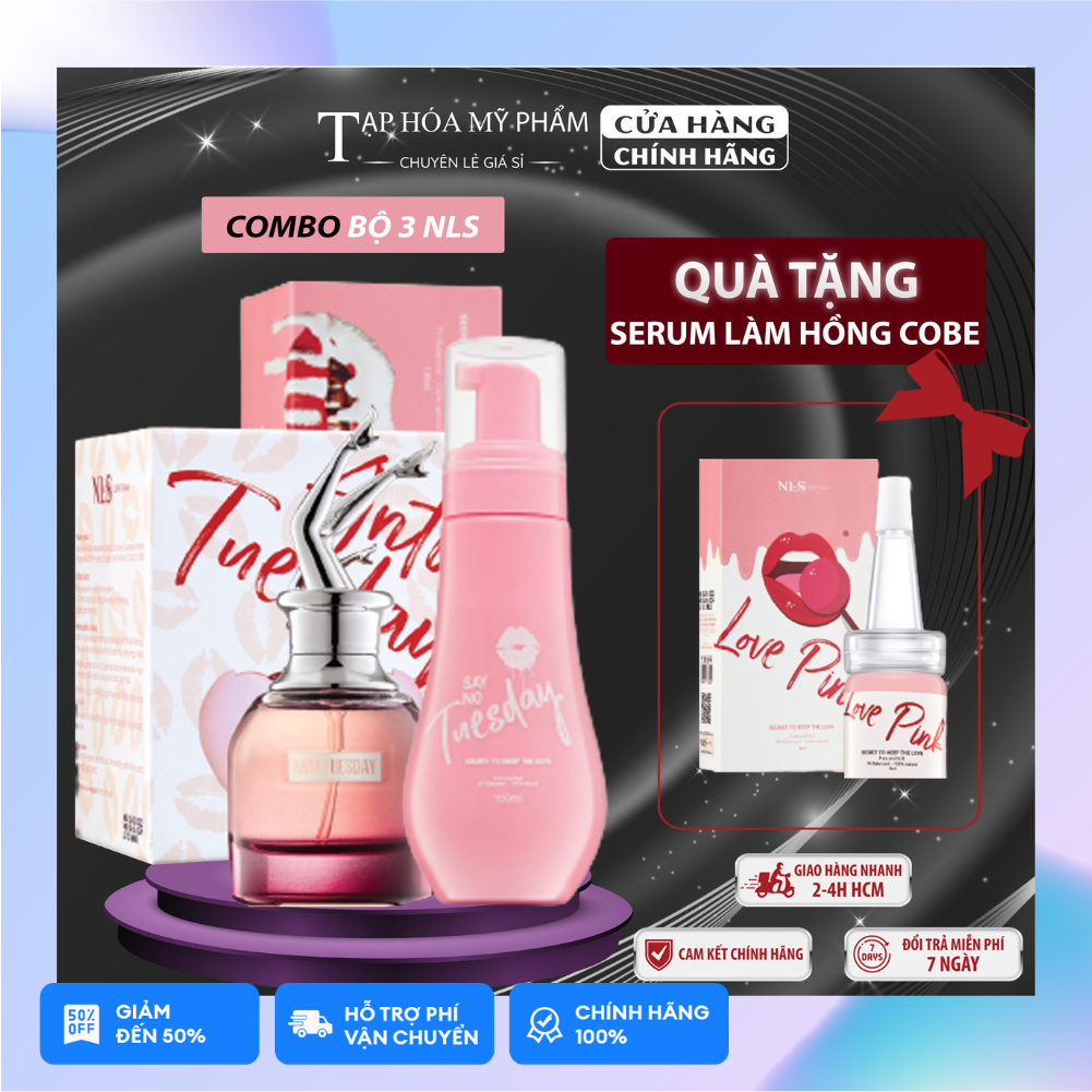 Dung dịch vệ sinh phụ nữ SAYNO TUESDAY, combo bộ 3 tặng serum xóa sổ khí hư, huyết trắng, nấm ngứa khử mùi hôi