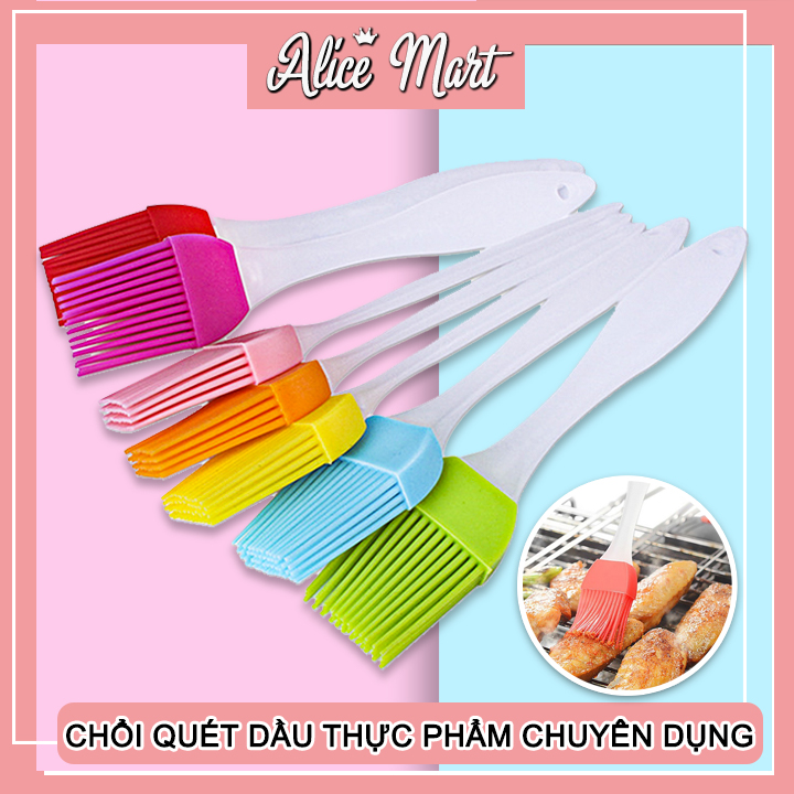 Cọ Silicon Quét Dầu Ướp Gia Vị - Cọ Chổi Silicon Quét Mặt Bánh Phết Bơ Dầu - Cọ quét dầu ăn chịu nhiệt, dùng để phết dầu thực phẩm, nướng thịt, quét đồ ăn, đồ nướng