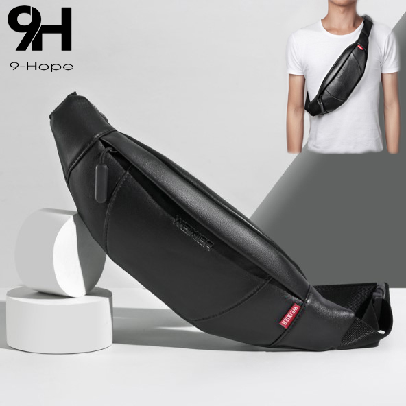 Túi đeo chéo nam WEIXIER da Pu chống nước, túi bao tử nhỏ gọn phong cách thể thao năng động TC115