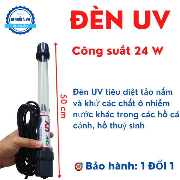 Đèn UV hồ cá, hồ thuỷ sinh công suất 24 W diệt tảo, khuẩn,...