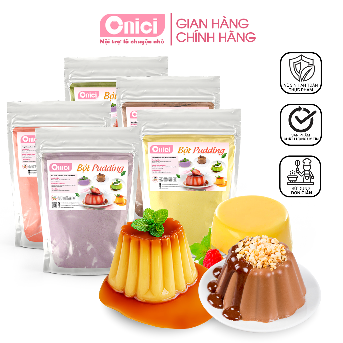 Bột pudding 5 vị 1kg bếp của mẹ - onici