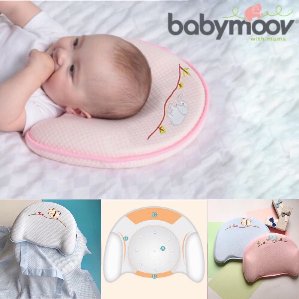 Gối cao su non cho bé, gối sơ sinh chống mỏi cổ, chống móp, bẹp đầu, vỏ gối vải cotton, ruột gối 100% cao su non