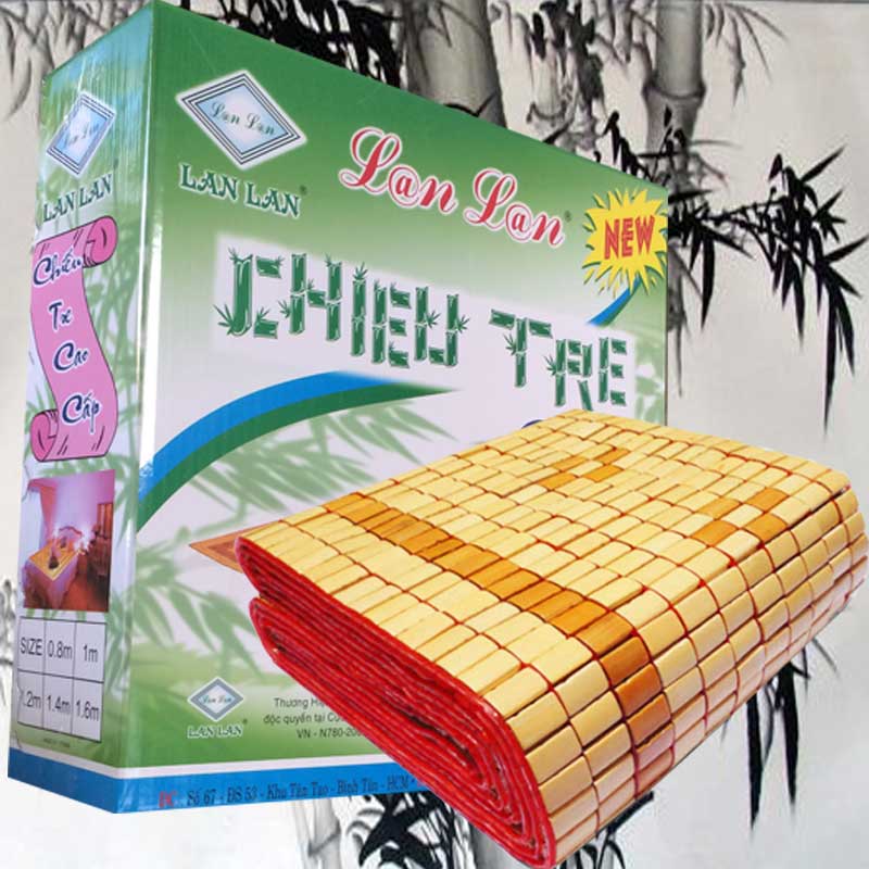 Chiếu trúc mắt to màu vàng kích thước 180cm x 200cm