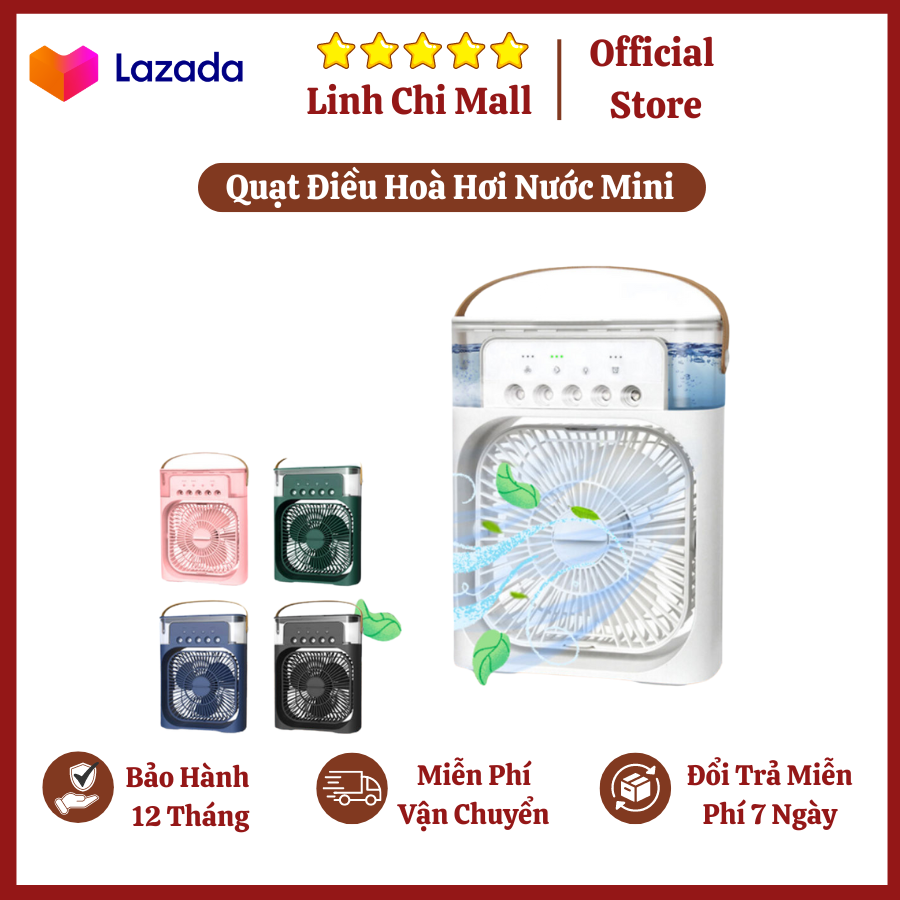 Quạt hơi nước mini để bàn quạt gió làm mát tạo ẩm Quạt điều hòa hơi nước dung tích 600ml làm mát bằng đá nhanh hơn nhiều, Bảo Hành 12 Tháng.