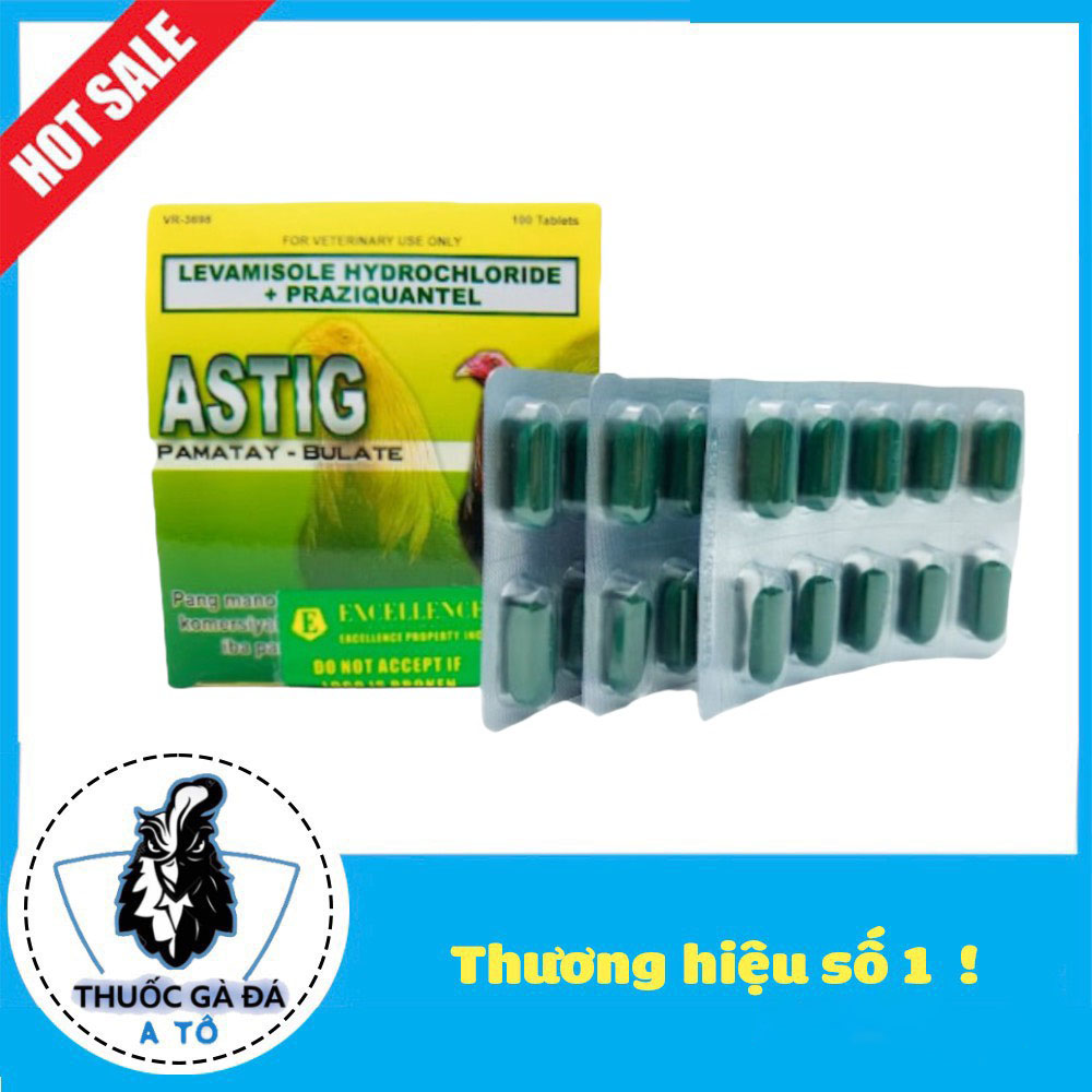 Astig cho gà đá 40 viên chiếc lẽ giúp xổ 99% các loại giun, sán và không gây sốc, khô gà