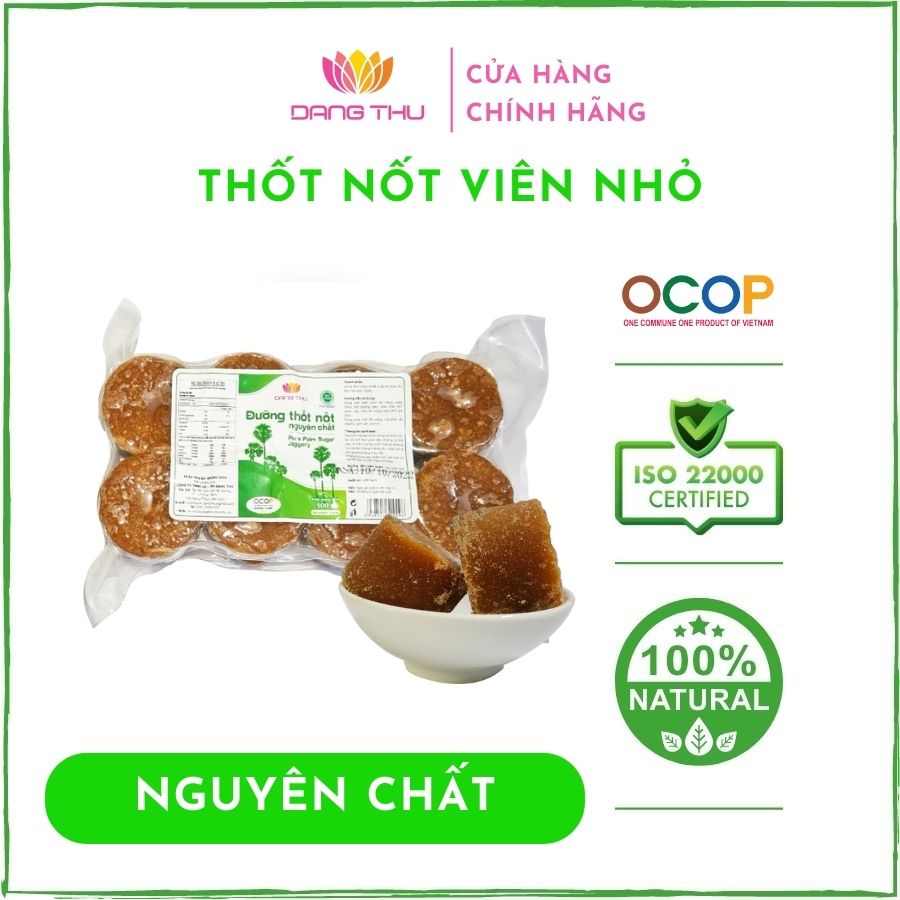 Đường thốt nốt nguyên chất - túi 500g - dạng viên nhỏ