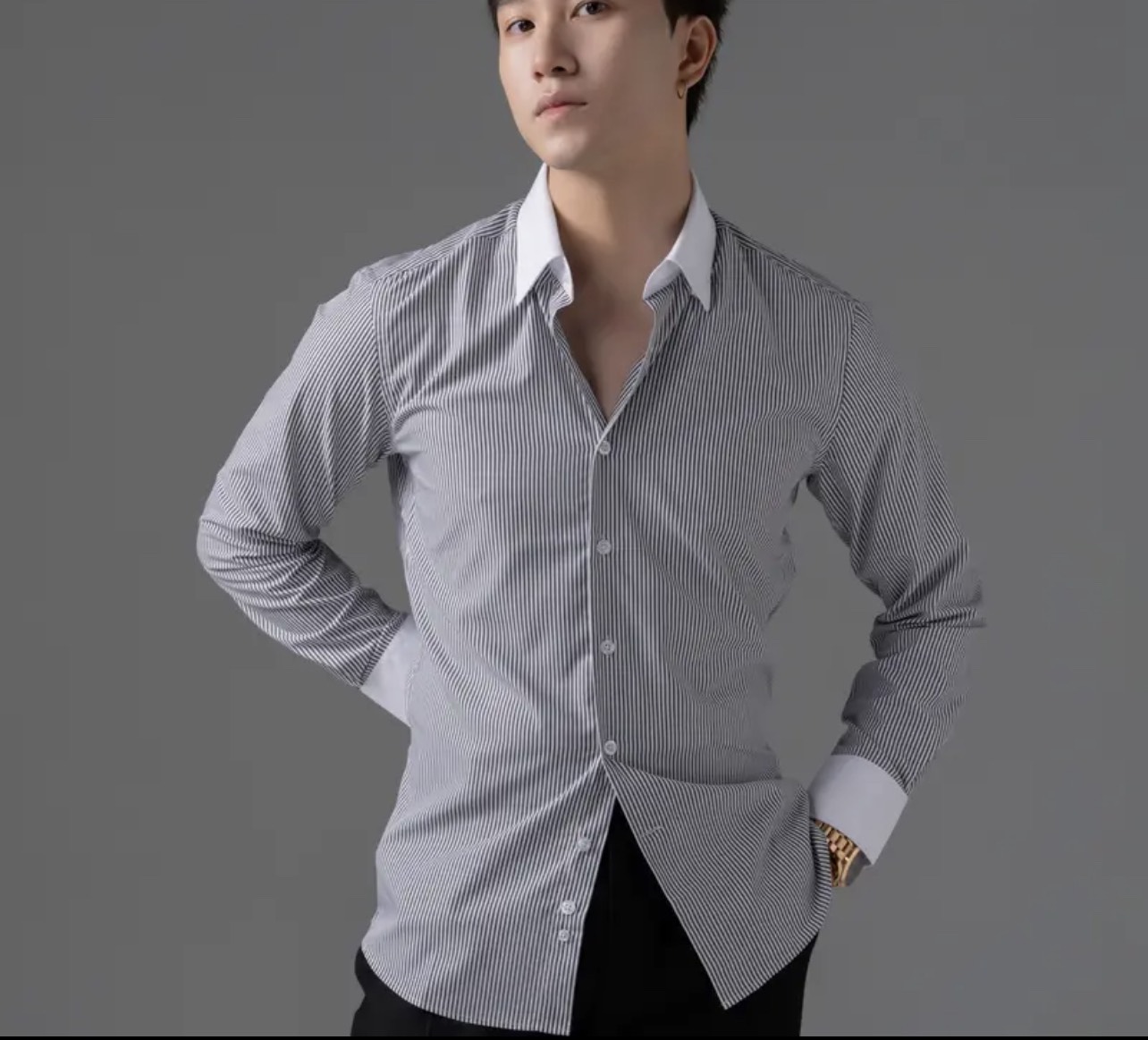 [HCM]ÁO SƠ MI NAM HÀN QUỐC LỤA TRƠN ĐI HỌCĐI CHƠIĐI LÀM CHẤT KATE LỤA TRƠN KHÔNG NHĂN Adam men shop