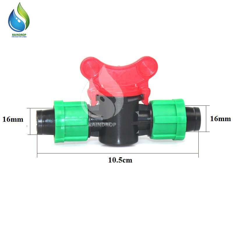 Van khóa nối thẳng 2 đầu ren vặn 16