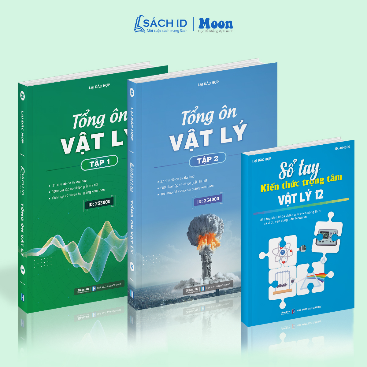 Sách ID Tổng ôn kiến thức trọng tâm vật lý lớp 12 kèm sổ tay công thức, dành cho 2k6 ôn luyện thi THPT QG 2024 | Moonbook