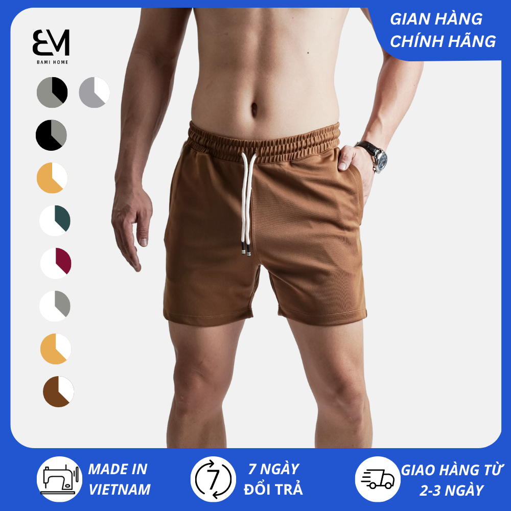 Quần đùi thể thao nam cao cấp BAMIHOME chất thun poly co giãn thoải mái QP02