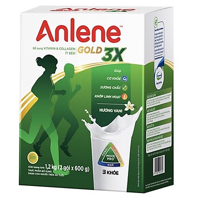 Sữa bột anlene vani gold move pro hộp giấy 1.2kg