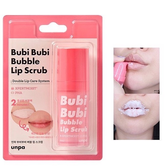 Tẩy tế bào chết môi sủi bọt Bubi Lip, Tẩy da chết môi sủi bọt Bubi Bubi Lip By Unpa 12ml