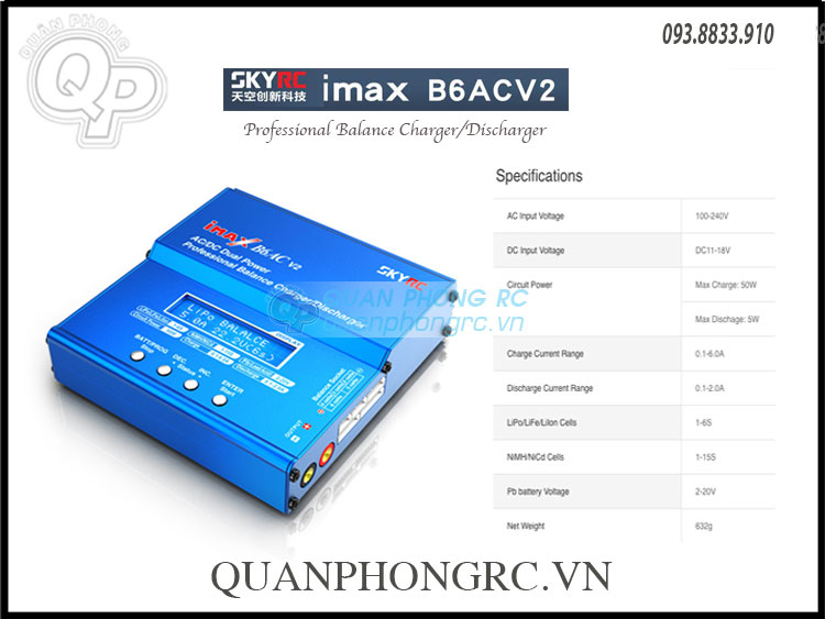 Bộ Sạc Chính Hãng SKYRC IMAX B6AC V2 Professional Balance Charger/Discharger