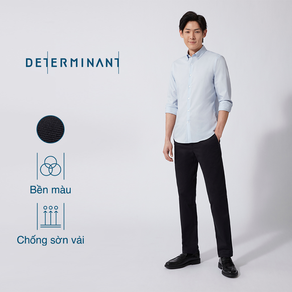 Quần kaki nam năng động ống suông determinant - vải twill - 99% cotton/1% spandex - màu đen - sp01