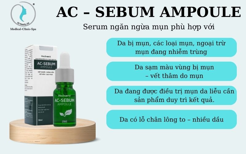 Serum hỗ trợ chăm sóc và ngăn ngừa mụn Mediworld AC – Sebum Ampoule