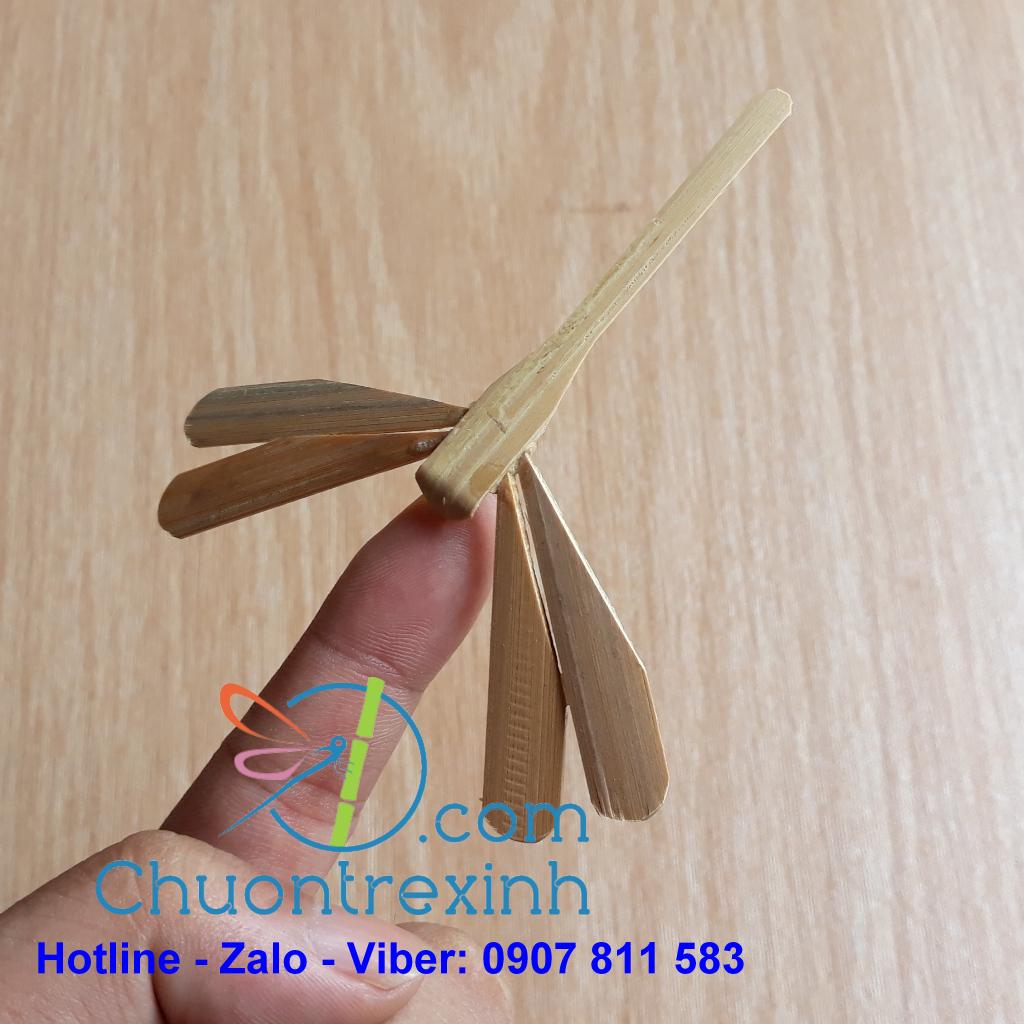 Combo 10 chuồn chuồn tre mộc 7cm