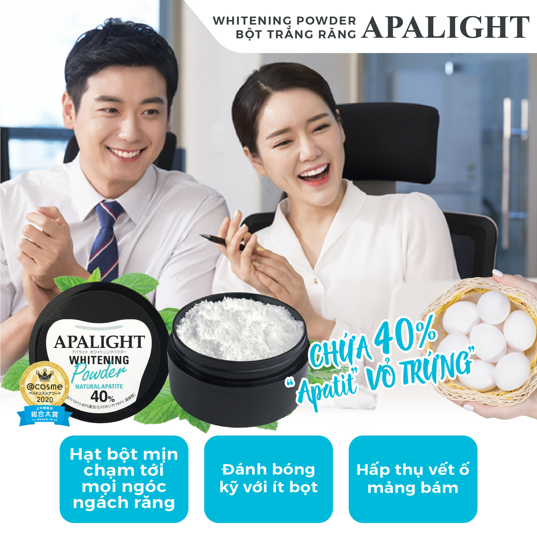 Bột trắng răng Apalight nội địa Nhật