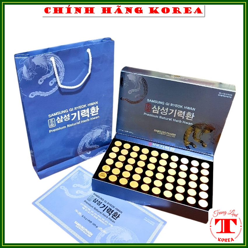 An Cung Nguu Hoang Korean Genuine Samsung Gi Ryeok Hwan, Box of 60 Tablets - Stabilizes Blood Pressure, Vestibule, Prevents Stroke - Tranglinh