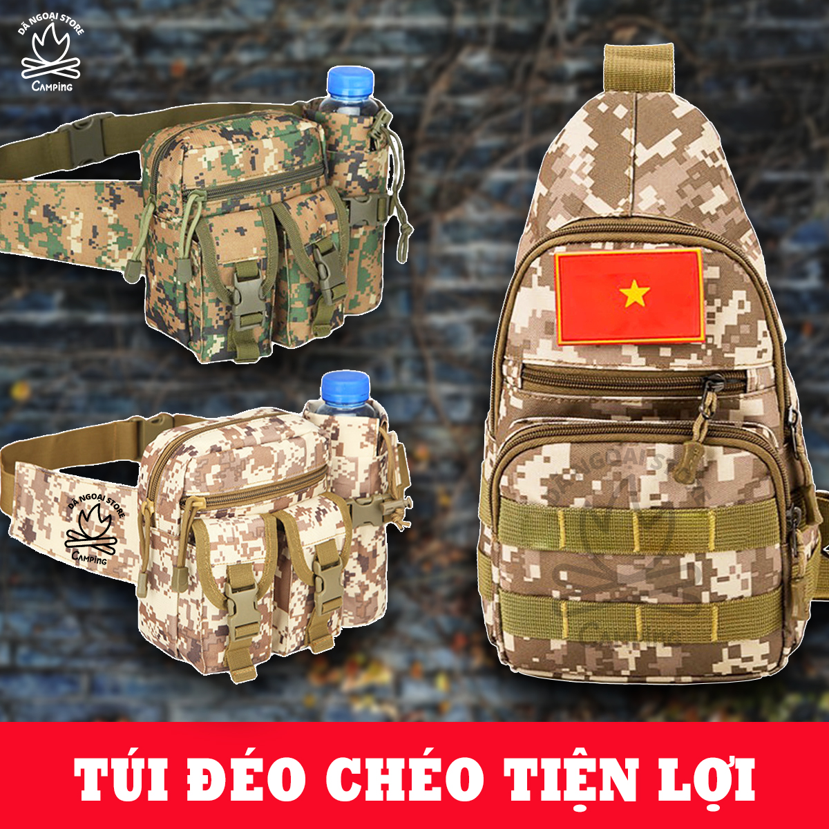 Túi đeo chéo thể thao, túi đeo hông, túi rằn ri - tpd1