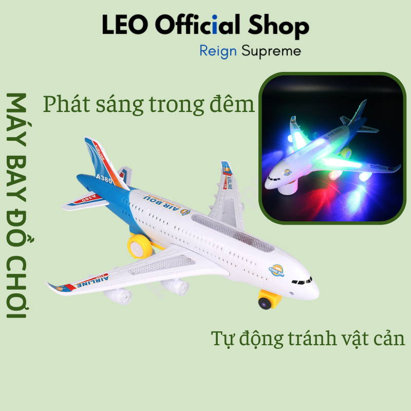 Máy bay đồ chơi Airbus A380 có đèn và phát nhạc cho trẻ, máy bay mô hình thông minh cho bé