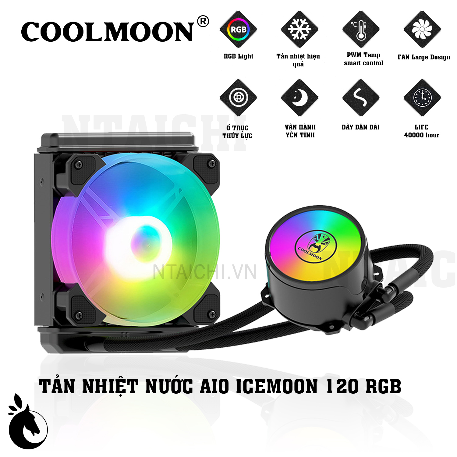 Tản nhiệt nước all in one coolmoon cold moon ar120 - led argb | support all socket