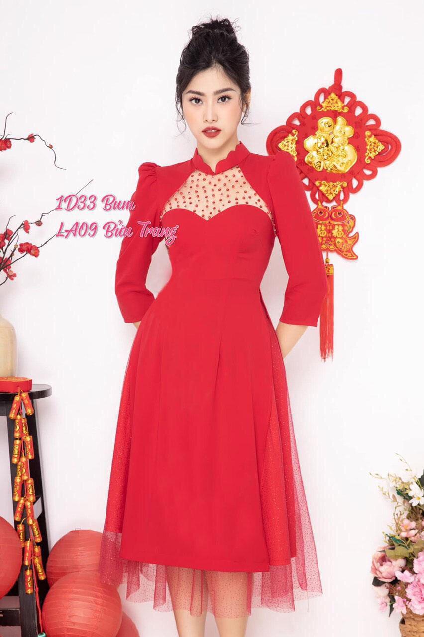 ÁO DÀI CÁCH TÂN ĐÍNH CƯỜM - HÀNG CAO CẤP - CỰC ĐẸP CHO NĂM MỚI