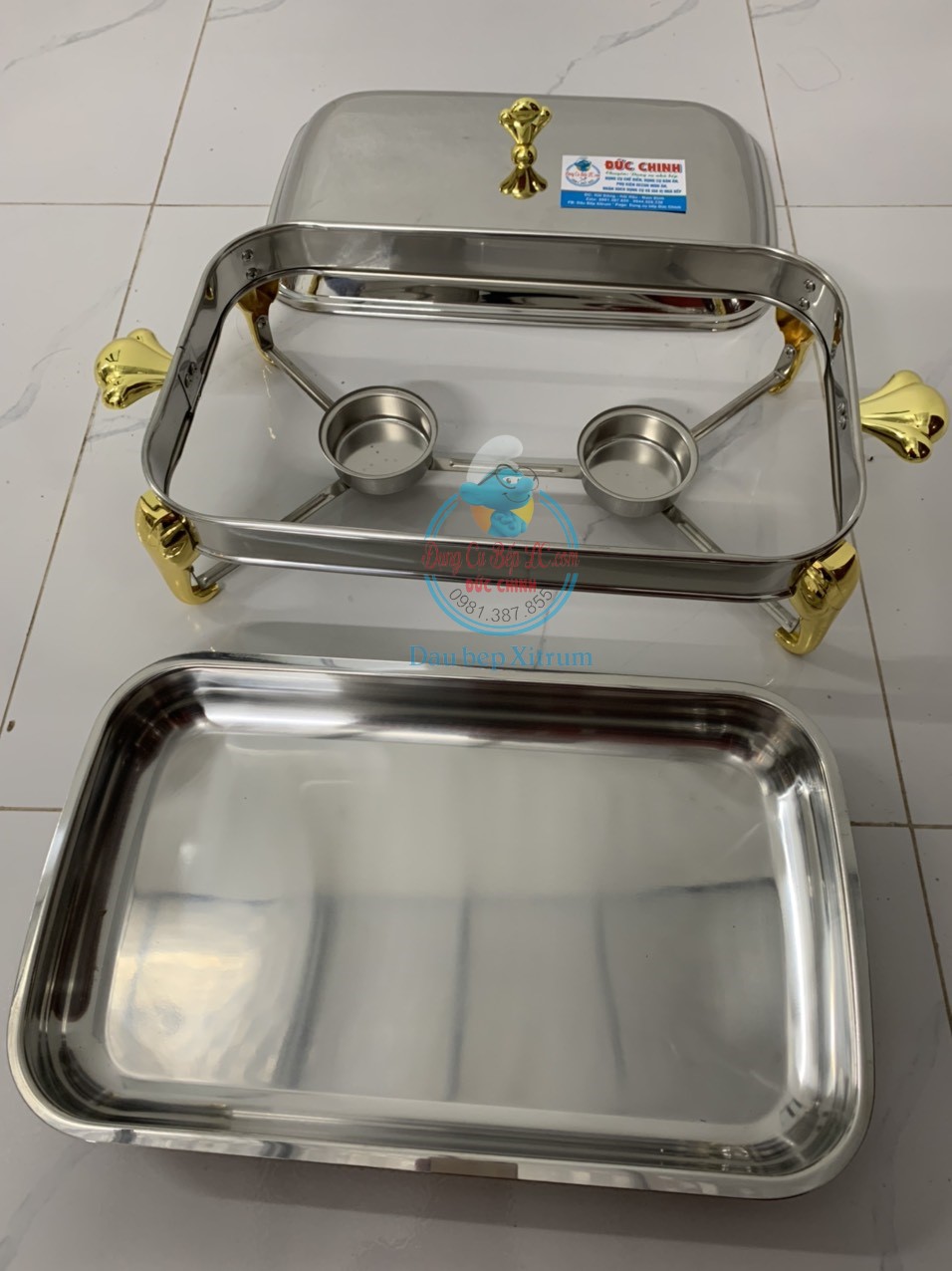 Nồi hấp chữ nhật Inox 2.4 lít, 2.9 lít, khay hấp cầy cá và thịt thú rừng siêu sang trọng, hàng loại 1