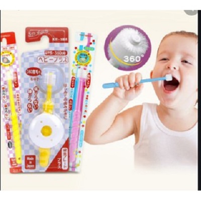 Bàn chải đánh răng 360 độ Higuchi cho trẻ mẫu mới Hàng Nhật Chính Hãng