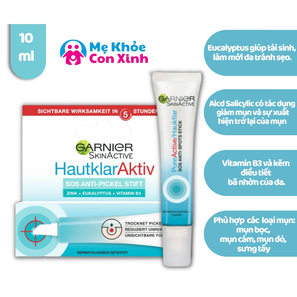 Bút chấm mụn cấp tốc dạng gel Garnier SOS Anti Pickel Stift 10ML