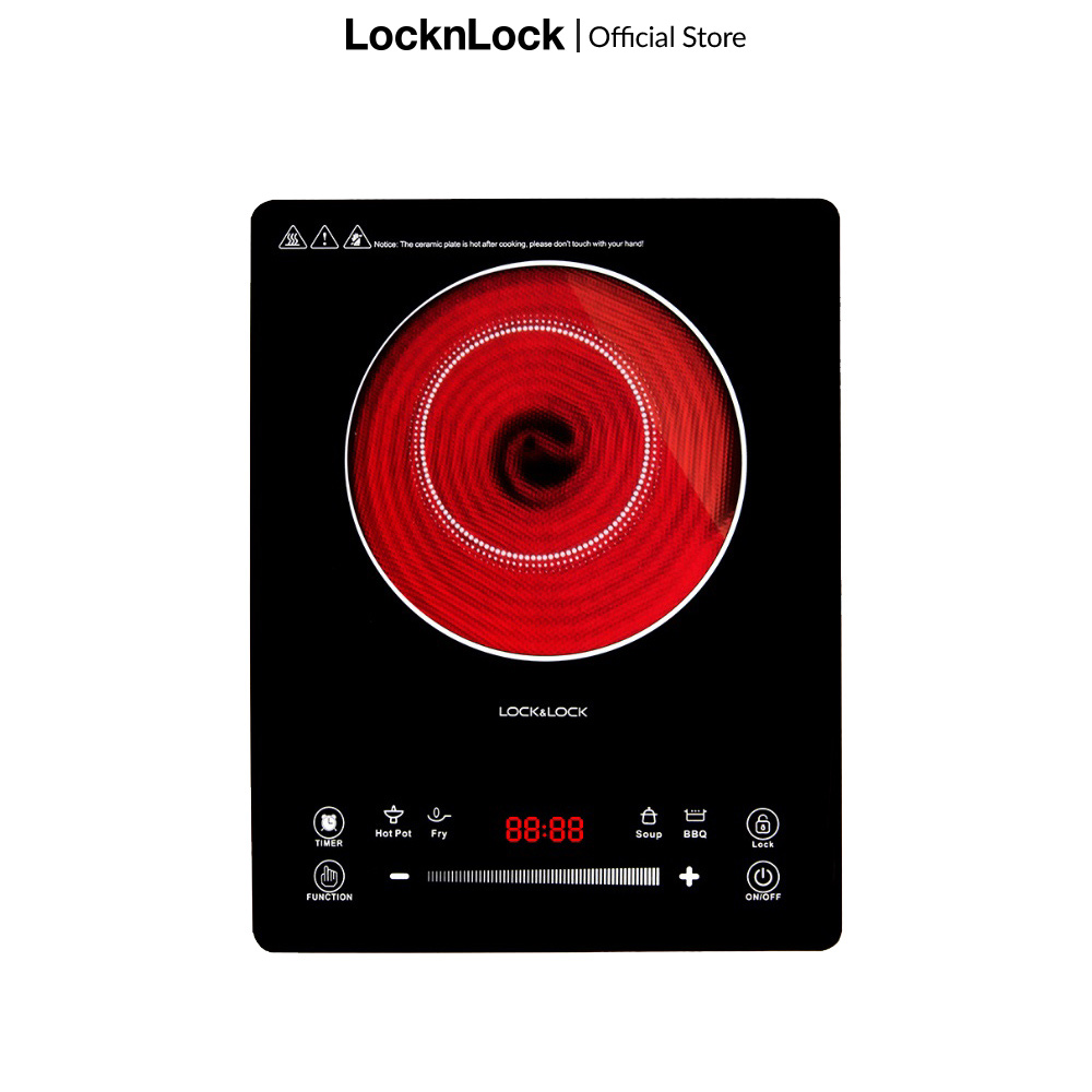 Eji421 - bếp hồng ngoại lock&lock, thích hợp với mọi loại nồi chảo từ 12-26cm - 8 mức độ nhiệt hàng chính hãng - bảo hành 2 năm