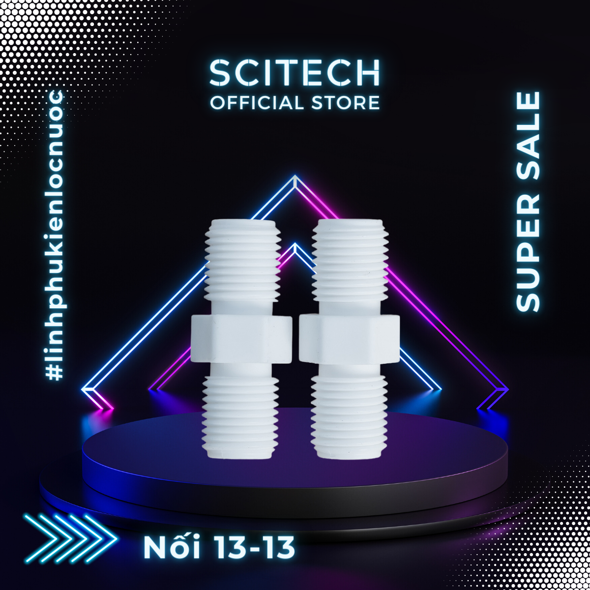 Nối thẳng 2 đầu ren ngoài 13-13 dùng trong máy lọc nước - Scitech Water
