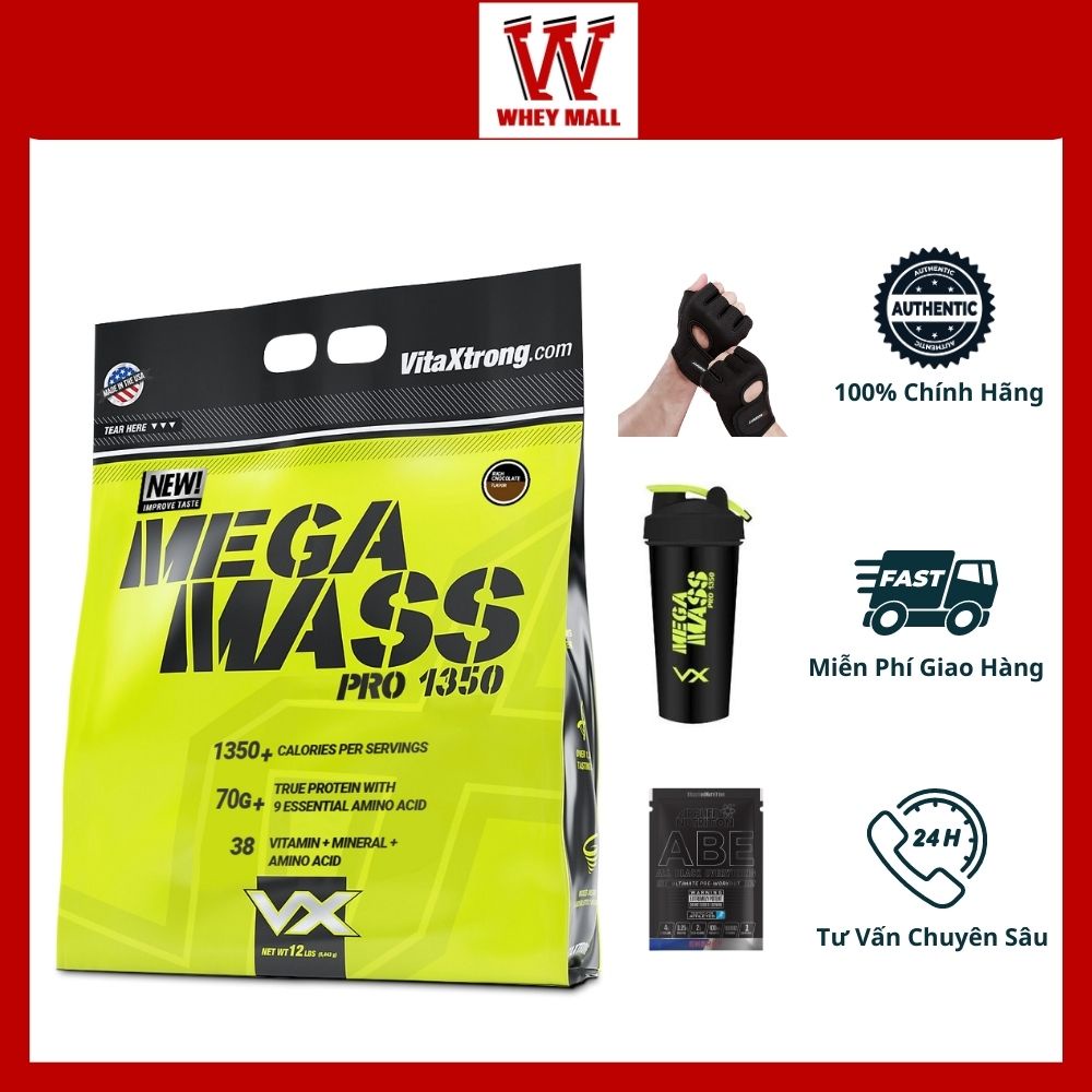 Mega Mass Pro 1350 VitaXtrong 6lbs -12lbsSữa Tăng Cân