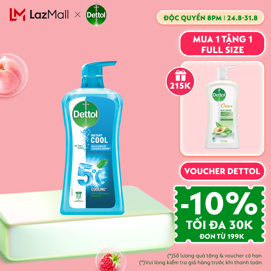 Sữa tắm Dettol Cool kháng khuẩn, mát lạnh tức thì - chai 950g