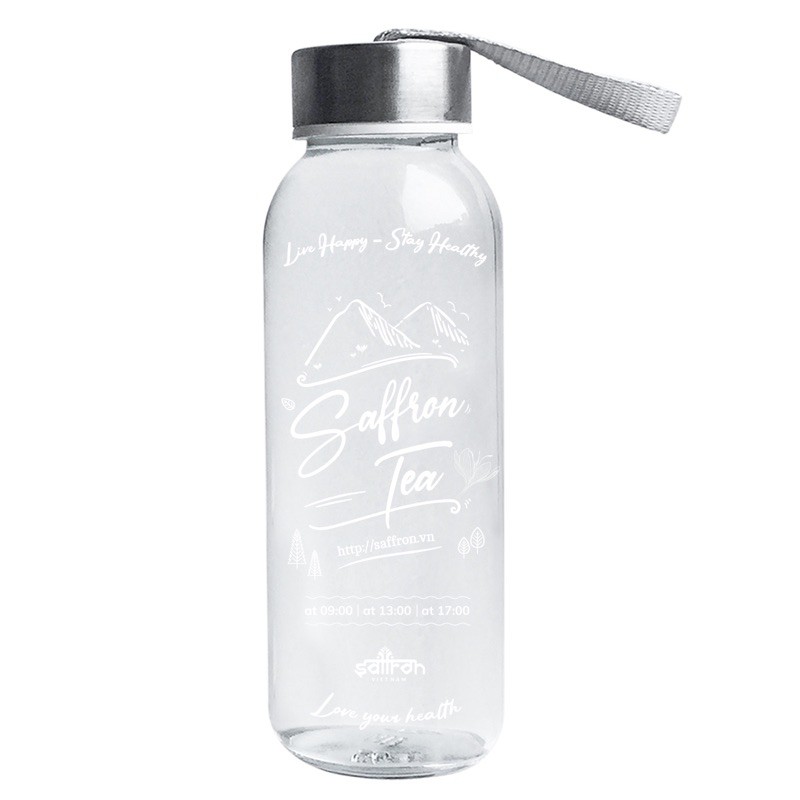 Bình đựng nước thủy tinh 300ml saffron việt nam