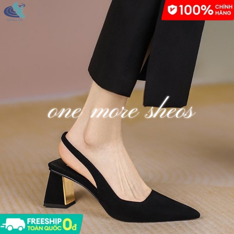 YUNGUANG Niche phong cách Pháp giày đơn nữ mới đơn giản cao gót mũi nhọn giày cao gót dày dép xăng đan nữ cao cấp