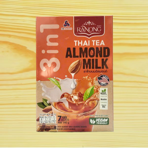 [Hộp ĐỎ 140gr / 7 gói] TRÀ SỮA HẠNH NHÂN THÁI ĐỎ RANONG TEA 3 in 1 Instant Thai Tea Mix With Almond Milk